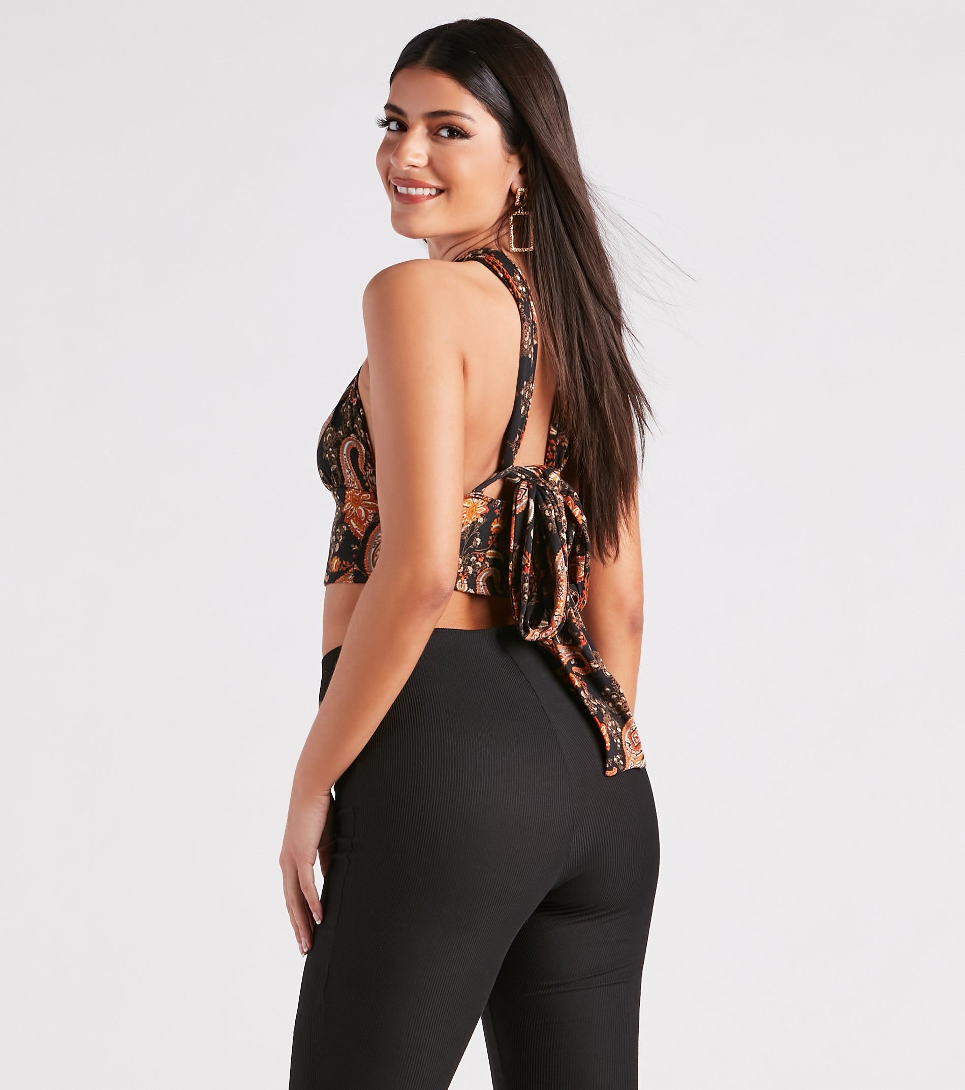 Pretty In Paisley Convertible Crop Top sold by Windsor product image thumbnail 3