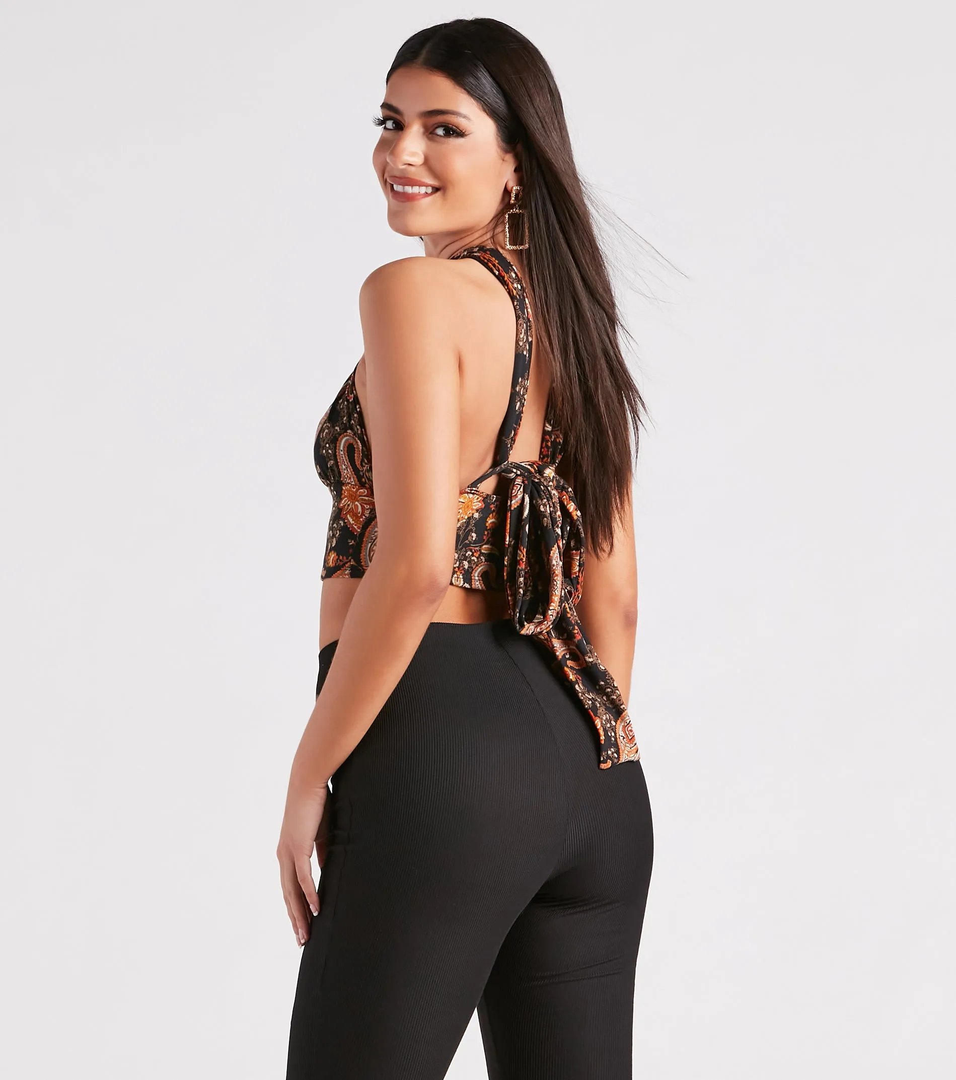 Pretty In Paisley Convertible Crop Top sold by Windsor product image thumbnail 3