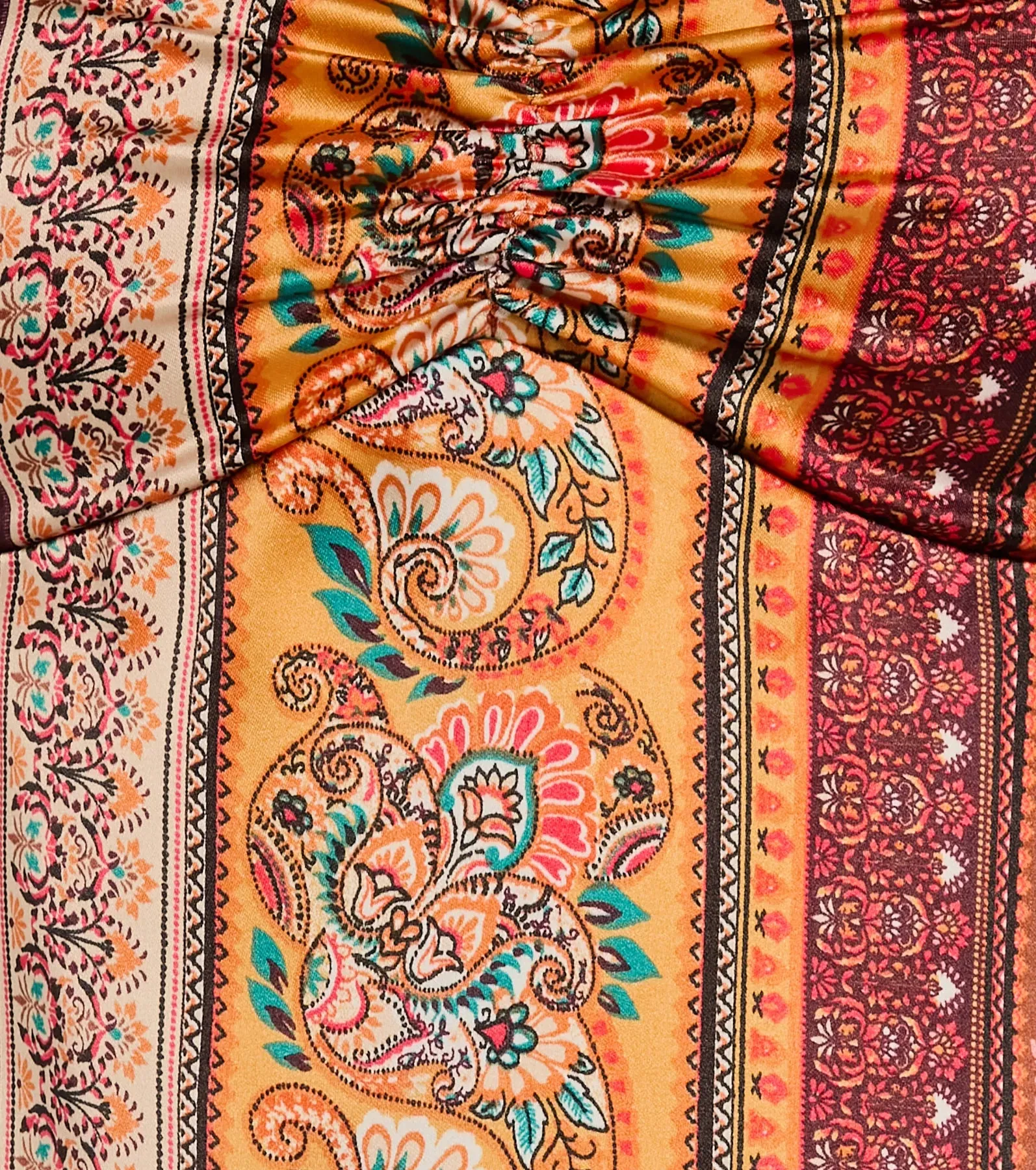 Coastal Love Lace-Up Paisley Satin Crop Top sold by Windsor product image thumbnail 4