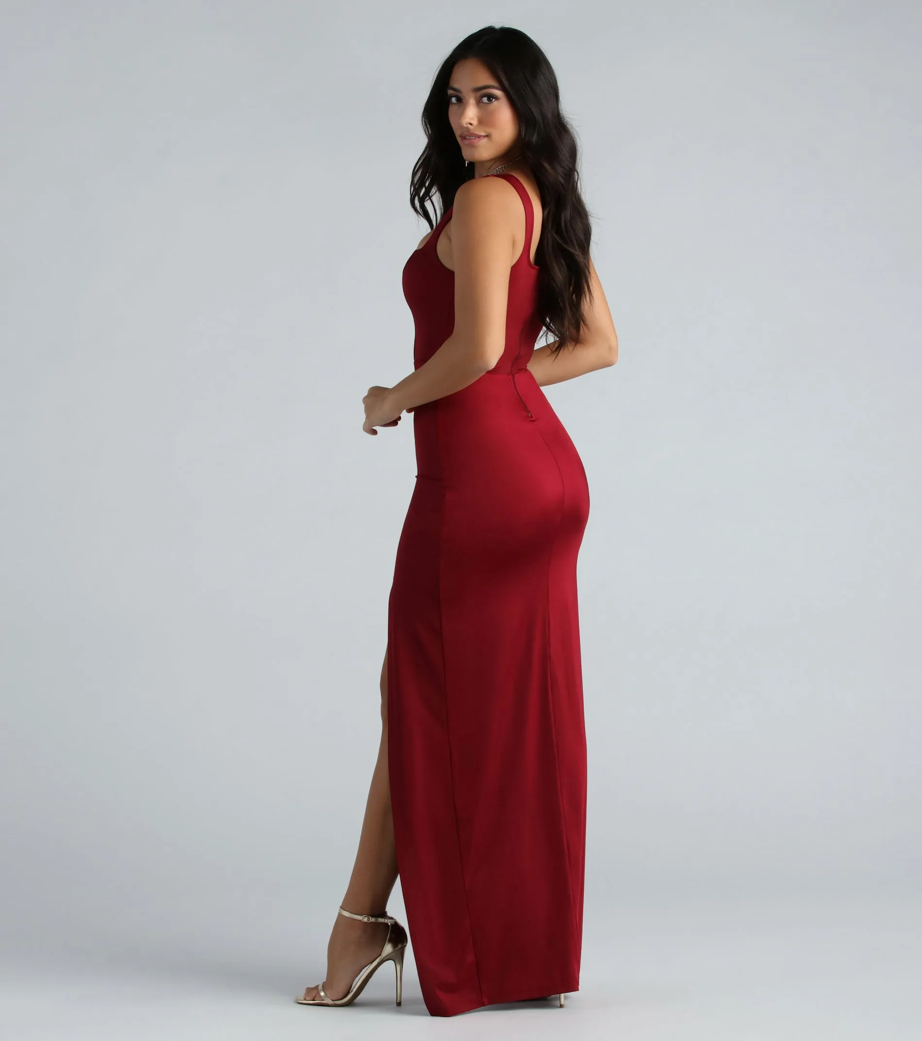 Megan Formal Square Neck Slim Long Dress sold by Windsor product image thumbnail 2