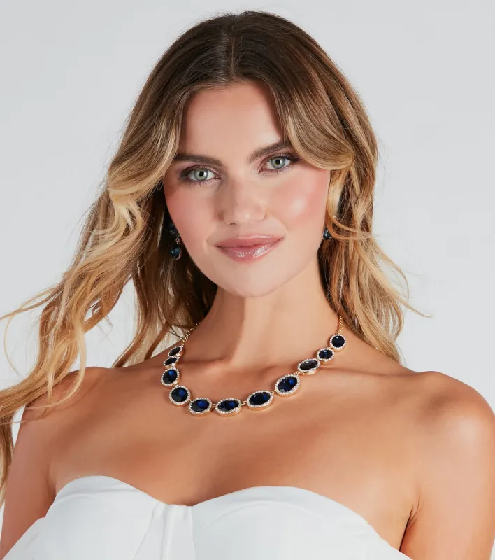Elegantly Luxe Gemstone And Rhinestone Necklace sold by Windsor