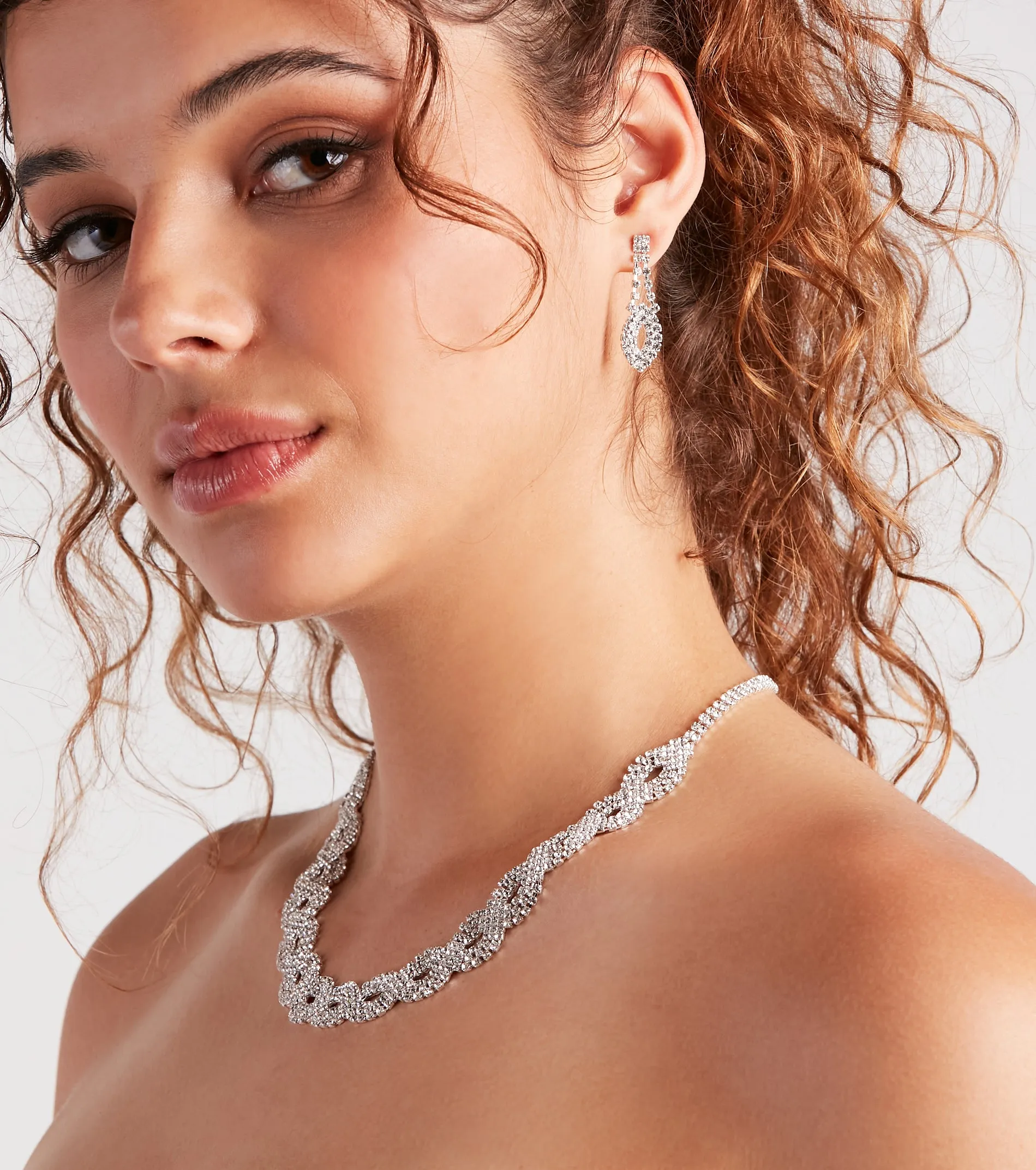 Sparkle Season Rhinestone Necklace And Earrings Set sold by Windsor product image thumbnail 2