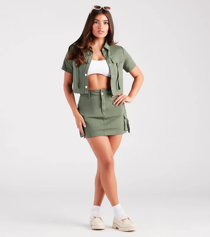 Attention Please Cargo Mini Skirt sold by Windsor