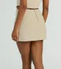 Downtown Meetings Pinstripe Linen Skort sold by Windsor