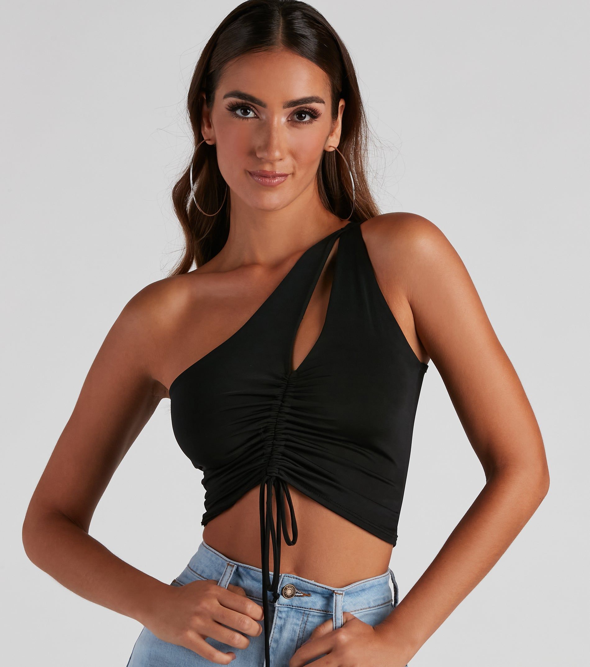 Simple Chic Vibes One-Shoulder Crop Top sold by Windsor product image thumbnail 4