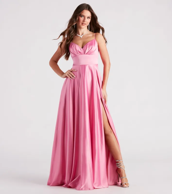 Gillian Formal Satin A-Line Dress sold by Windsor