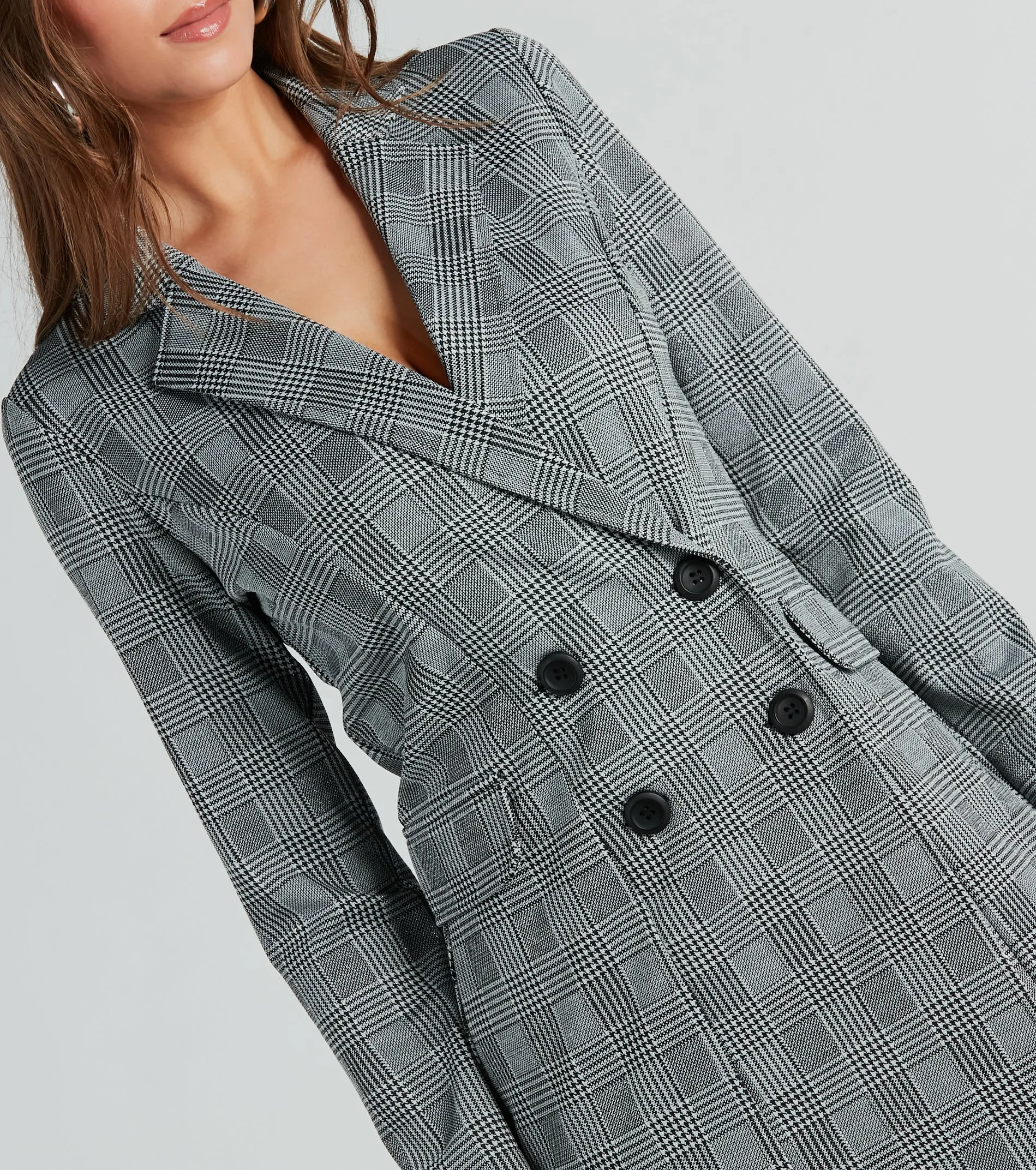Things To Do Ponte Plaid Blazer Dress sold by Windsor product image thumbnail 3