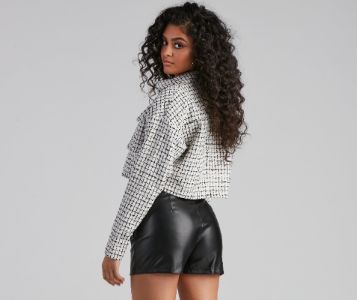 Preppy Element Tweed Crop Jacket sold by Windsor