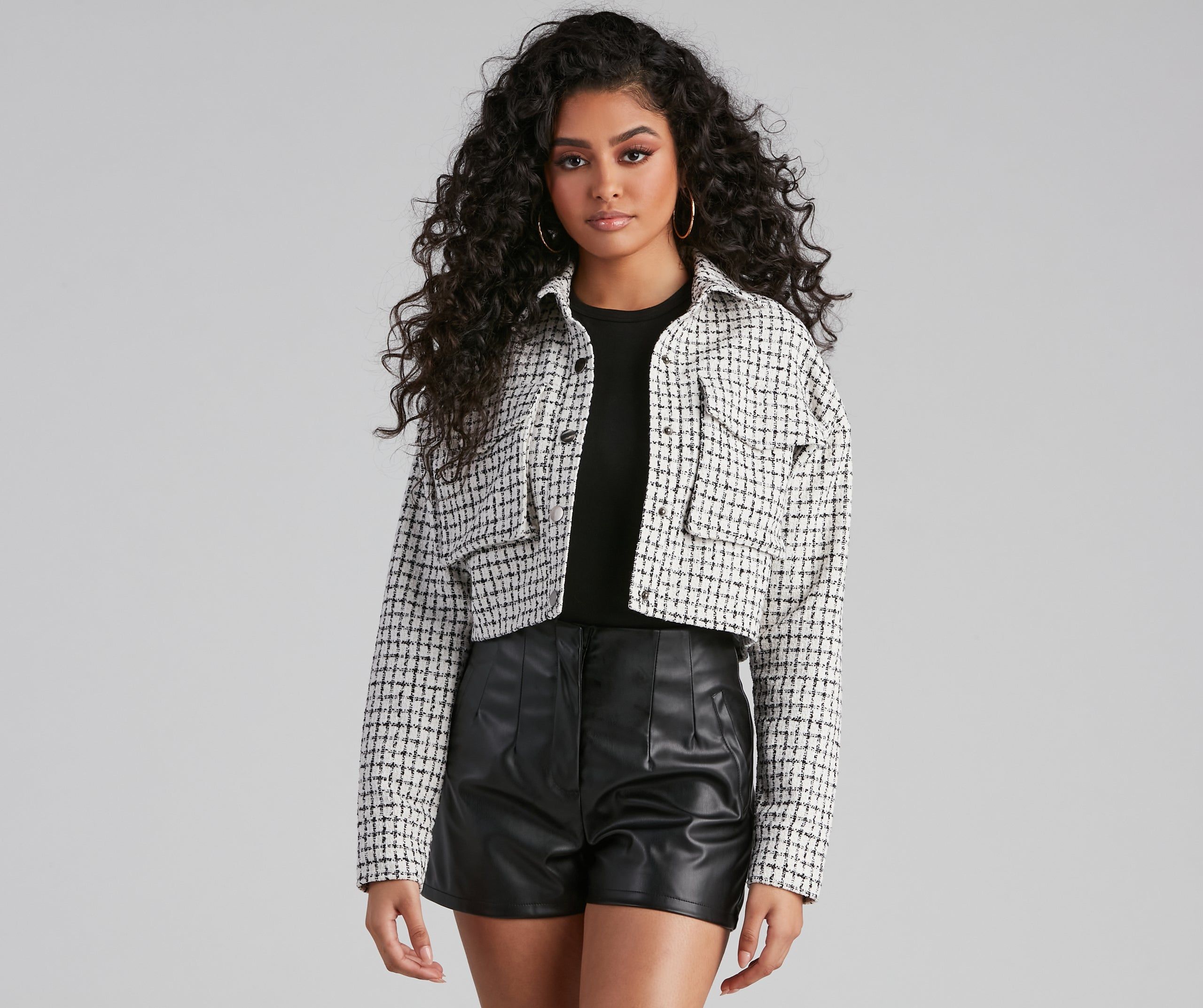 Preppy Element Tweed Crop Jacket sold by Windsor product image thumbnail 4