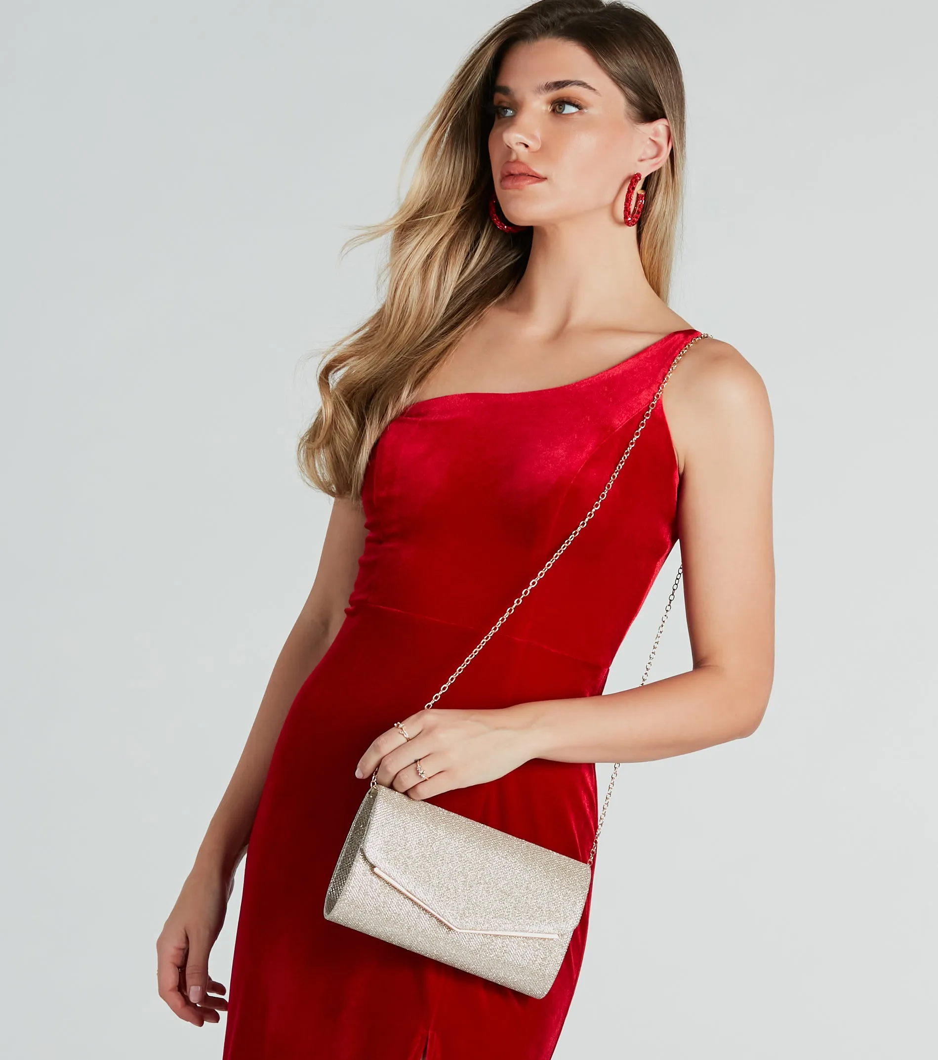 Magical Glow Glitter Mesh Foldover Clutch sold by Windsor product image thumbnail 3