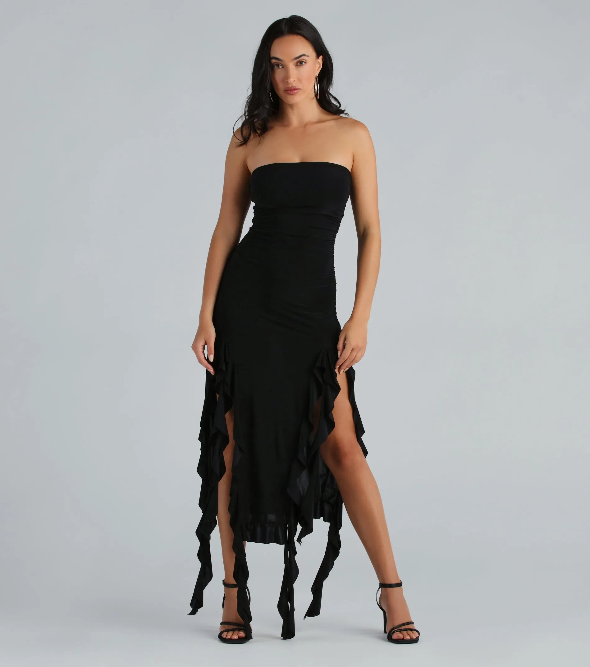 Moments Like This Strapless Ruffled Midi Dress sold by Windsor product image thumbnail 3