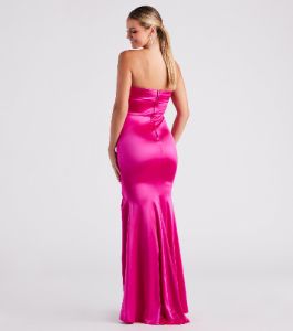 Mia Formal Satin Strapless Long Dress sold by Windsor