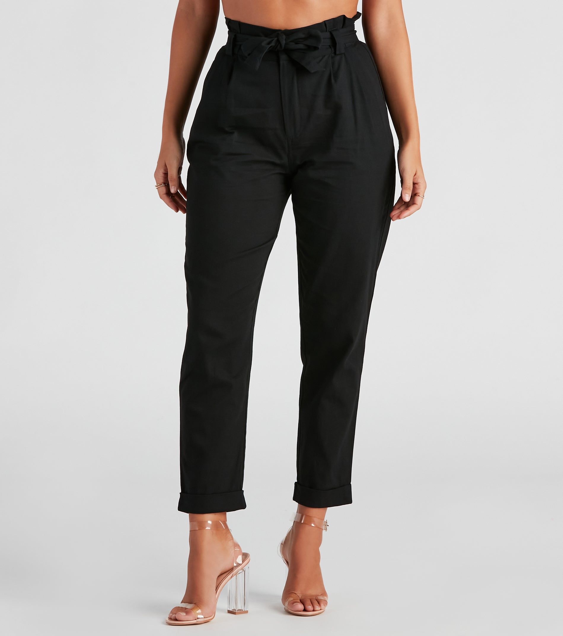 Trendy And Tapered High Waist Paperbag Pants sold by Windsor product image thumbnail 5