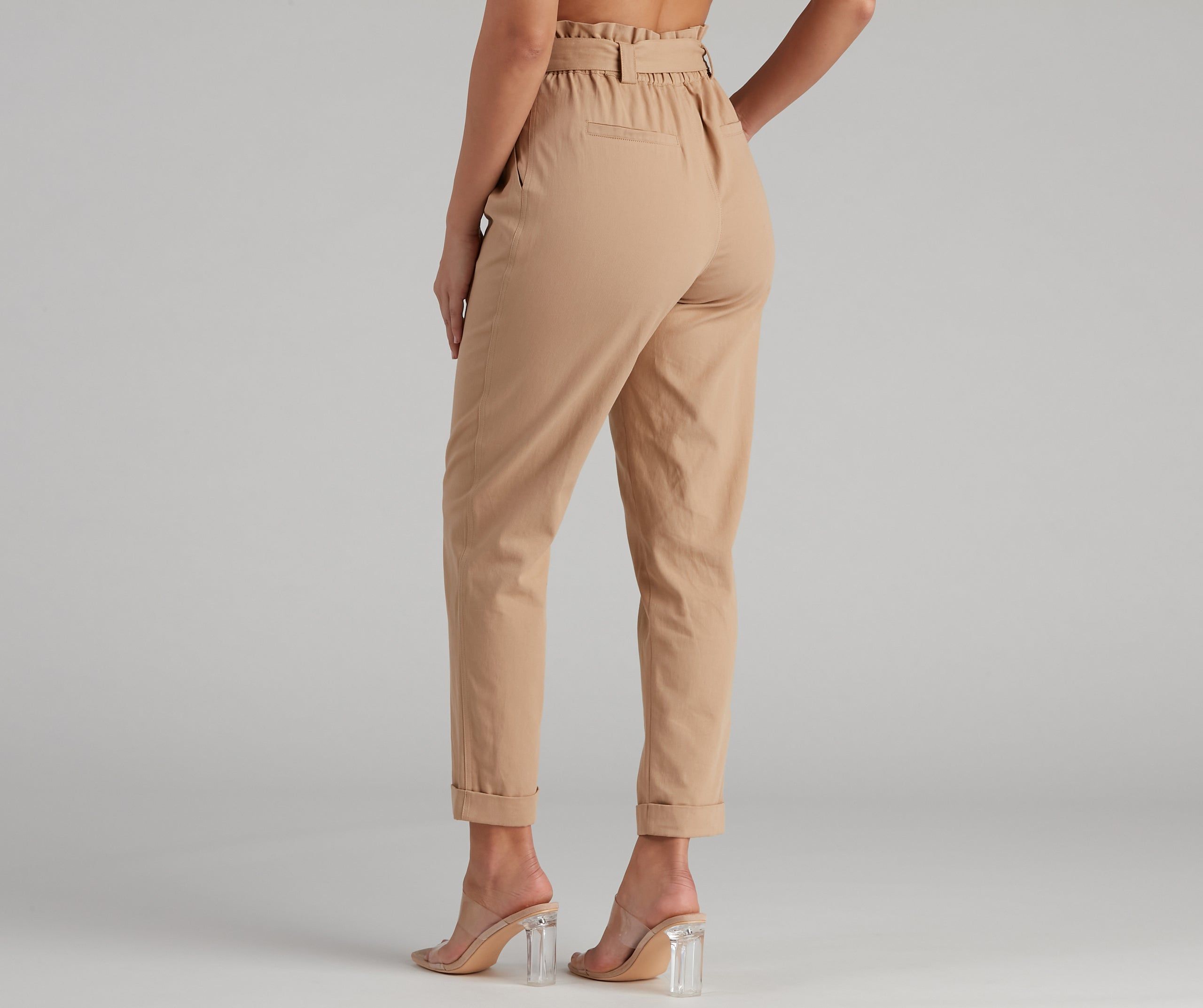 Trendy And Tapered High Waist Paperbag Pants sold by Windsor product image thumbnail 3