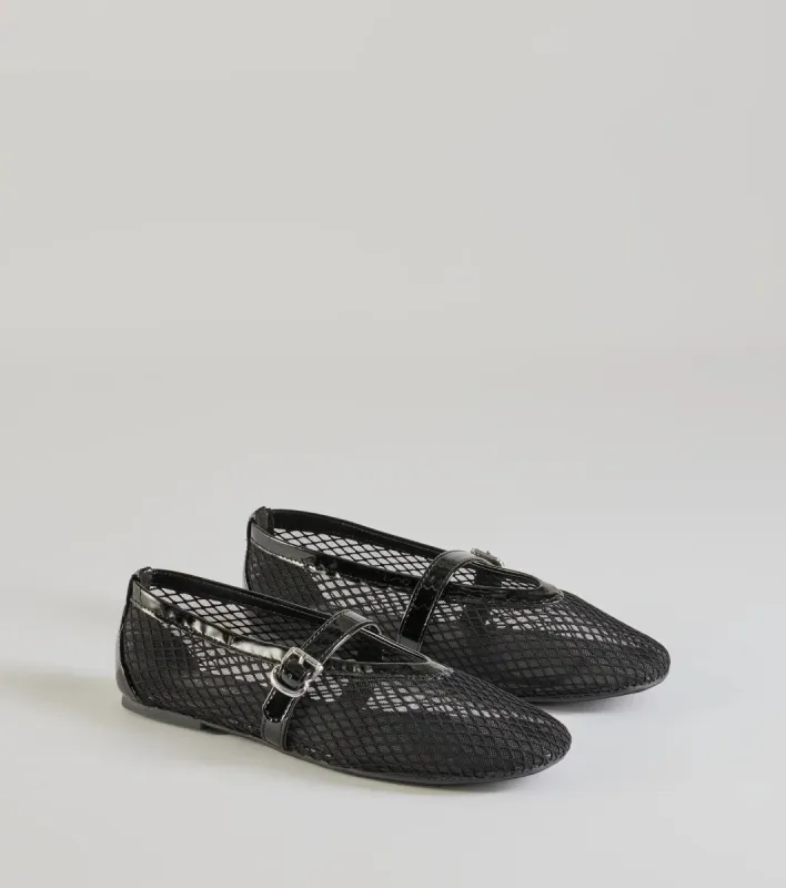 Stylish It-Girl Fishnet Ballet Flats sold by Windsor