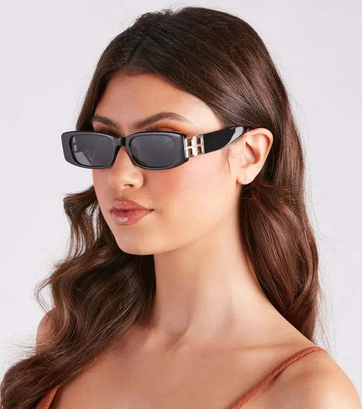 Ultra-Chic Small Rectangular Frame Sunglasses sold by Windsor