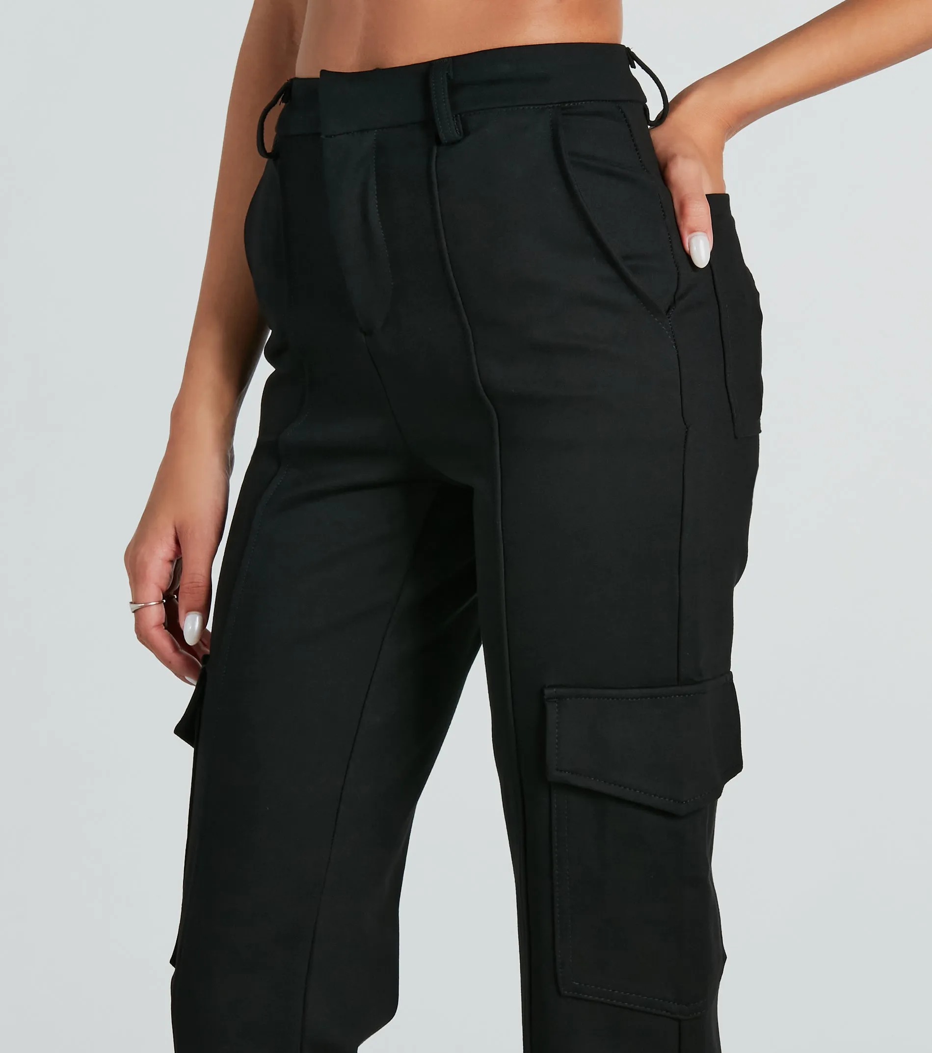 Looking Casual And Chic Ponte Knit Cargo Pants sold by Windsor product image thumbnail 4