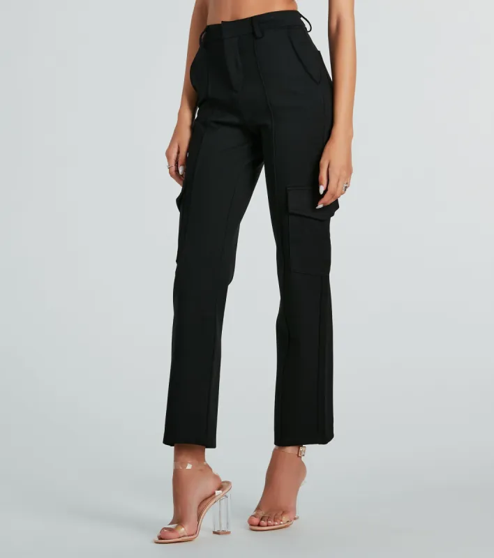 Looking Casual And Chic Ponte Knit Cargo Pants sold by Windsor