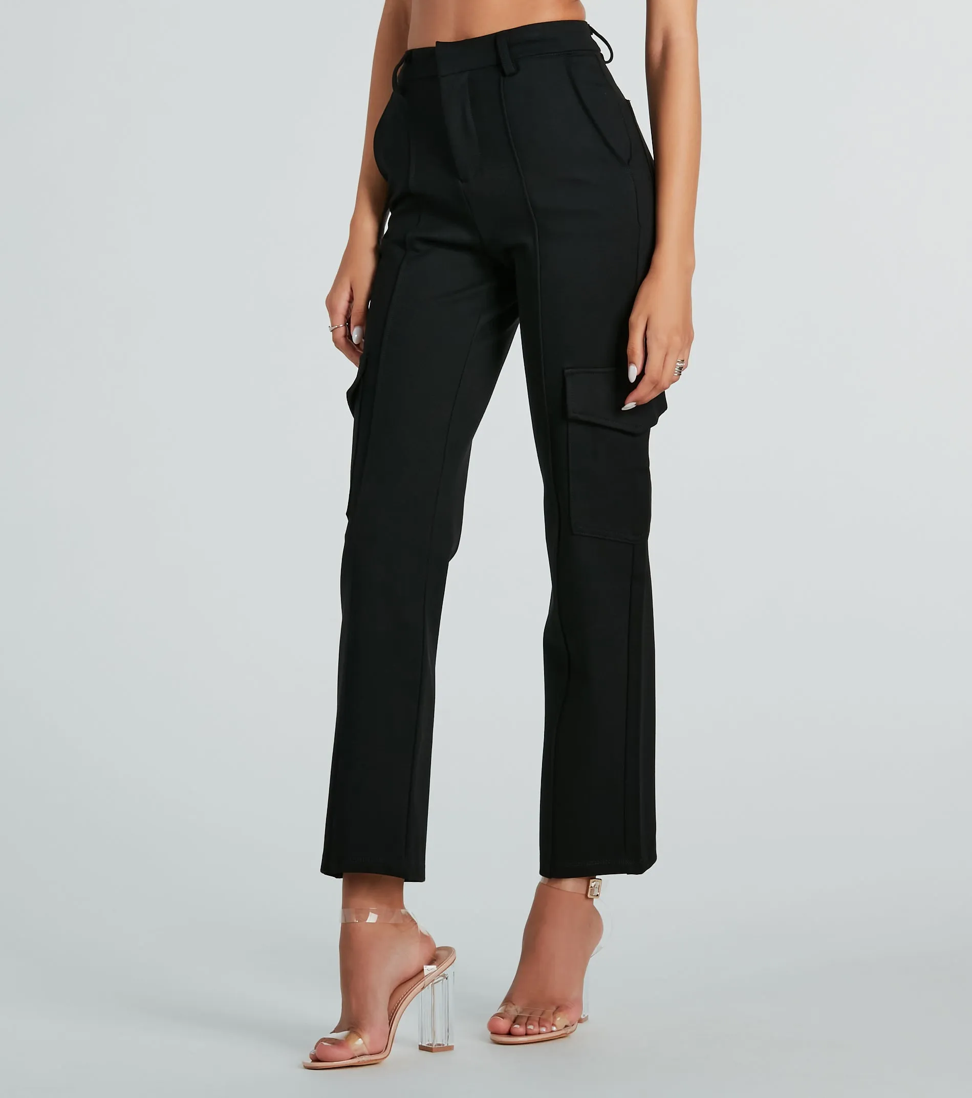 Looking Casual And Chic Ponte Knit Cargo Pants sold by Windsor