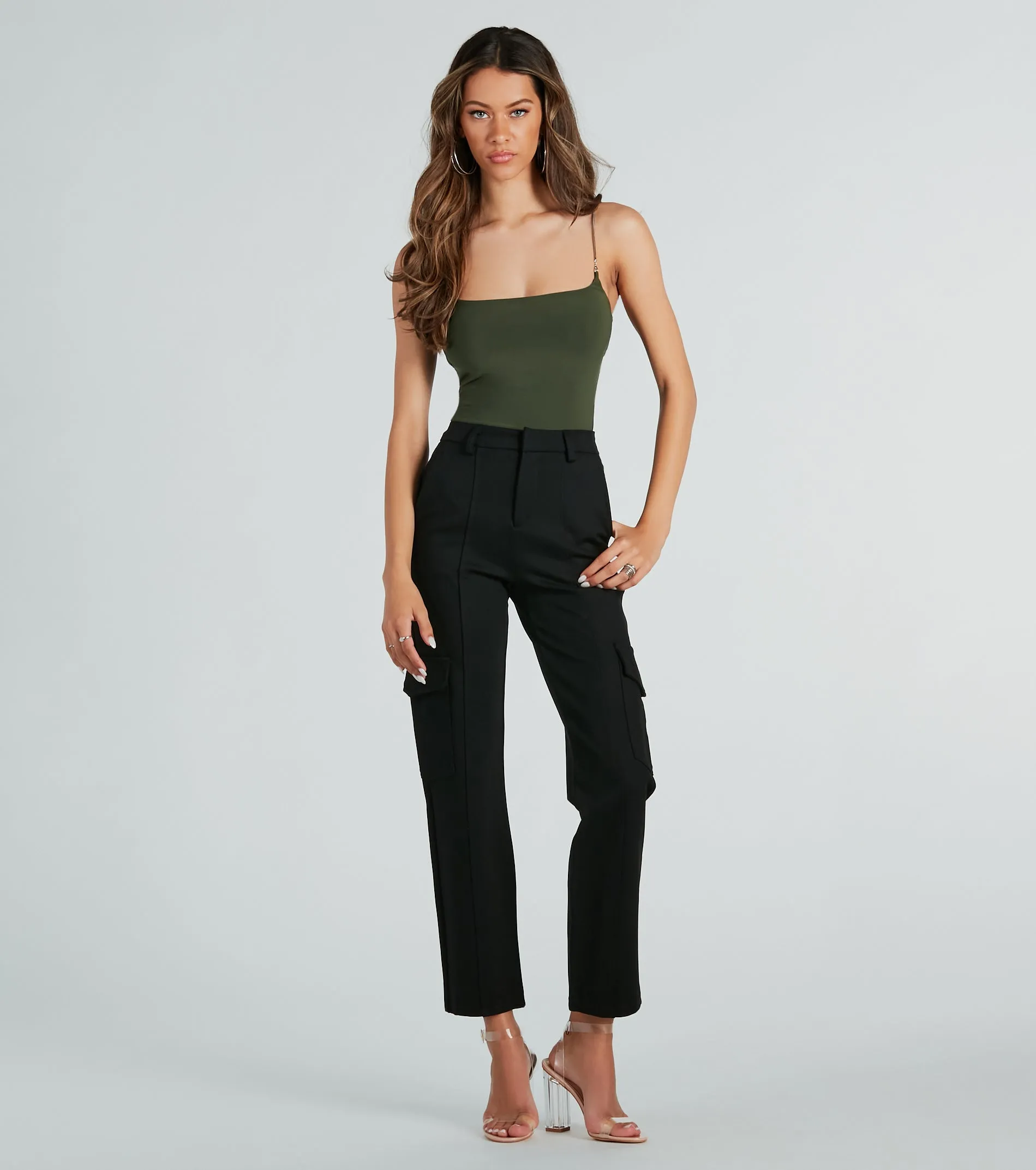 Looking Casual And Chic Ponte Knit Cargo Pants sold by Windsor product image thumbnail 2