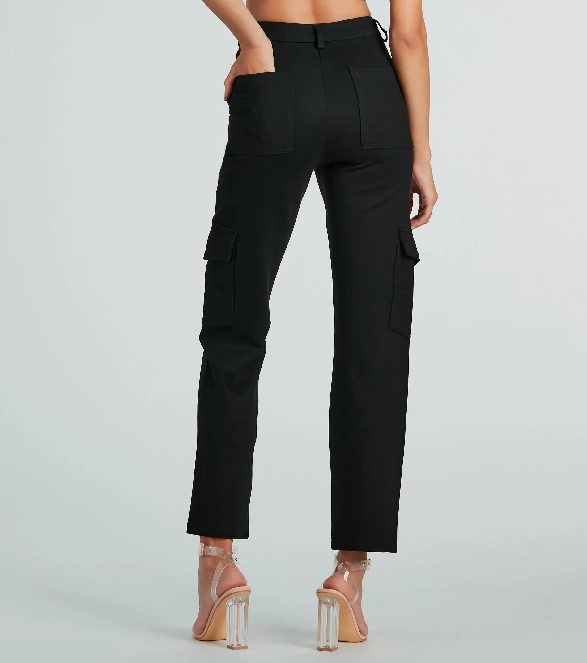 Looking Casual And Chic Ponte Knit Cargo Pants sold by Windsor product image thumbnail 3