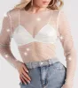 Glitzy Muse Rhinestone Fishnet Crop Top sold by Windsor