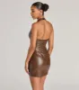 Chic And Snatched Faux Leather Corset Mini Dress sold by Windsor