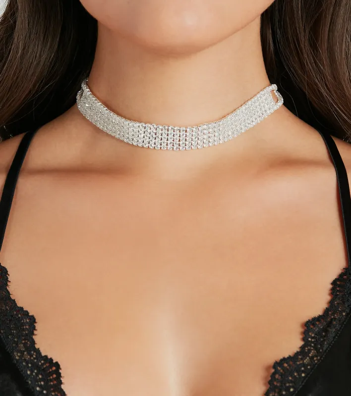Ultimate Glamour Rhinestone Choker sold by Windsor
