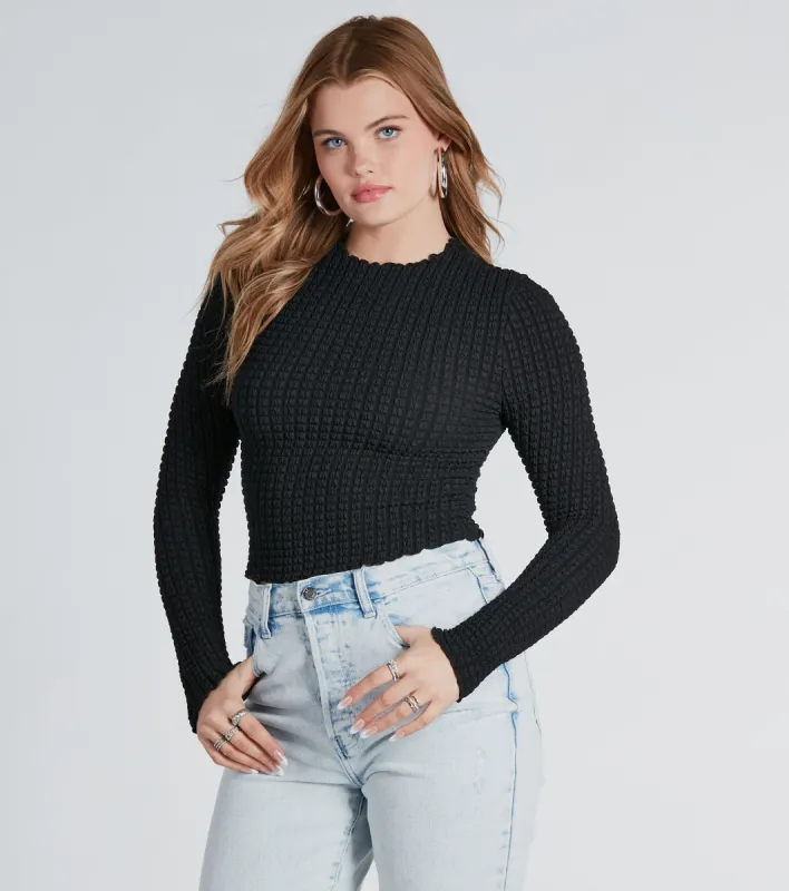CLEARANCE - Major Essential Textured Knit Crop Top sold by Windsor