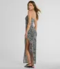 Miami Nights Sleeveless Tropical Slit Maxi Dress sold by Windsor