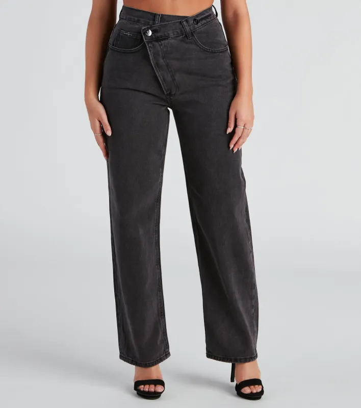 Stretch The Rules High Rise Straight Leg Denim Jeans sold by Windsor