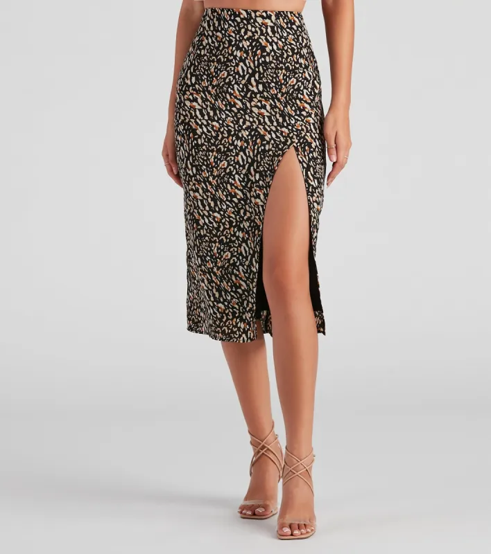 Feeling Fierce Leopard Midi Skirt sold by Windsor