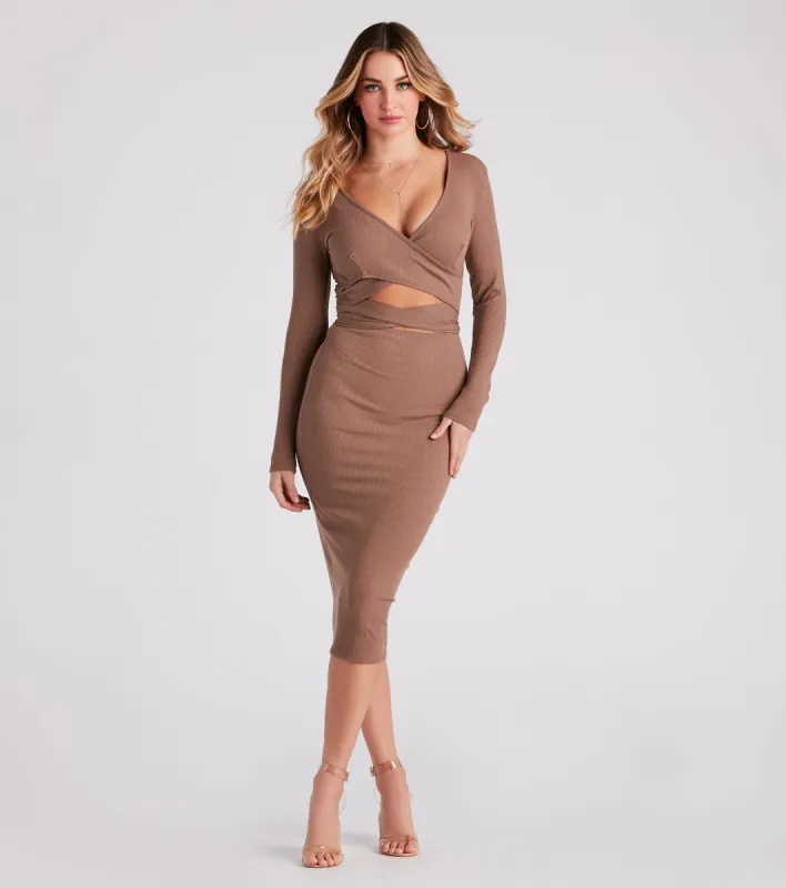 You're The One Tie-Front Midi Dress sold by Windsor