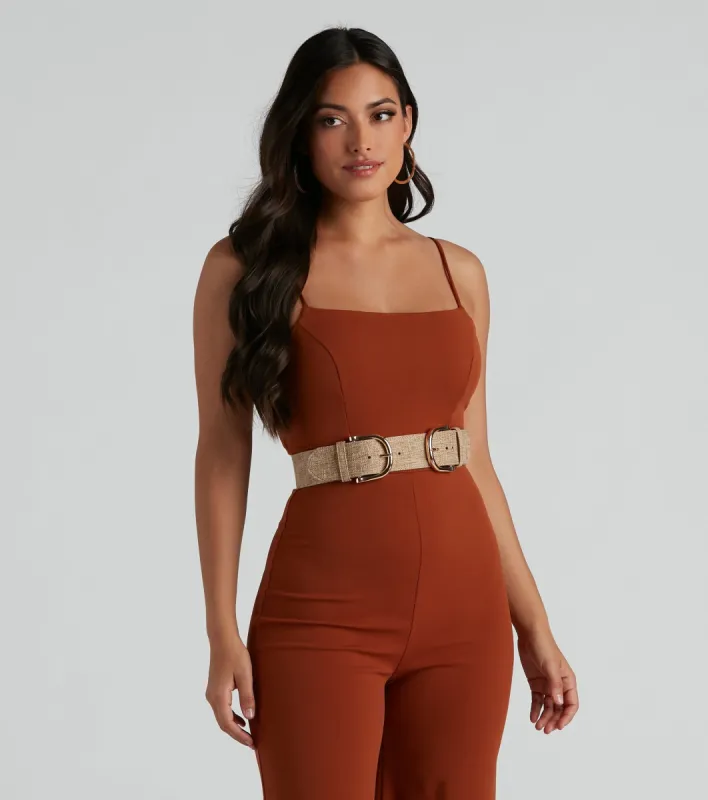 Sunrise Cute Straw Dual Buckle Belt sold by Windsor