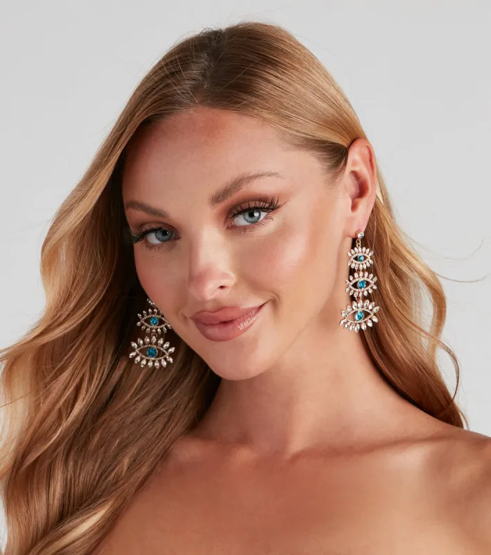 Eyes On Me Rhinestone Earrings sold by Windsor