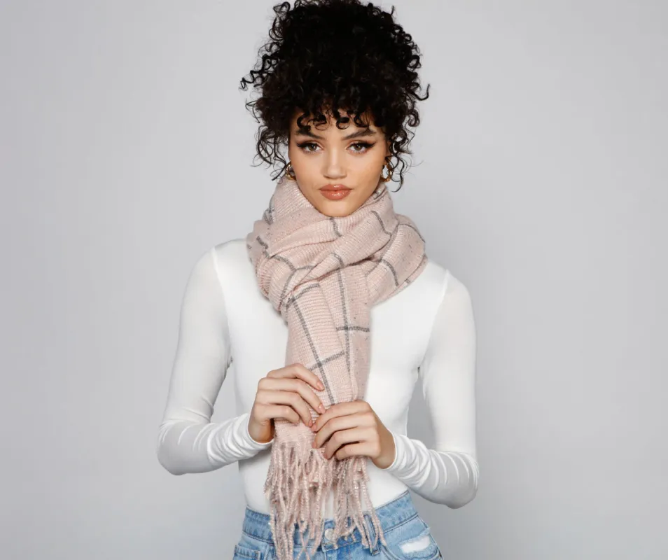 Cozy Feels Plaid Blanket Scarf sold by Windsor