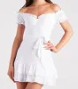 Cue The Charm Linen Off-The-Shoulder Dress sold by Windsor