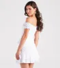 Cue The Charm Linen Off-The-Shoulder Dress sold by Windsor