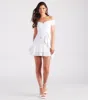 Cue The Charm Linen Off-The-Shoulder Dress sold by Windsor