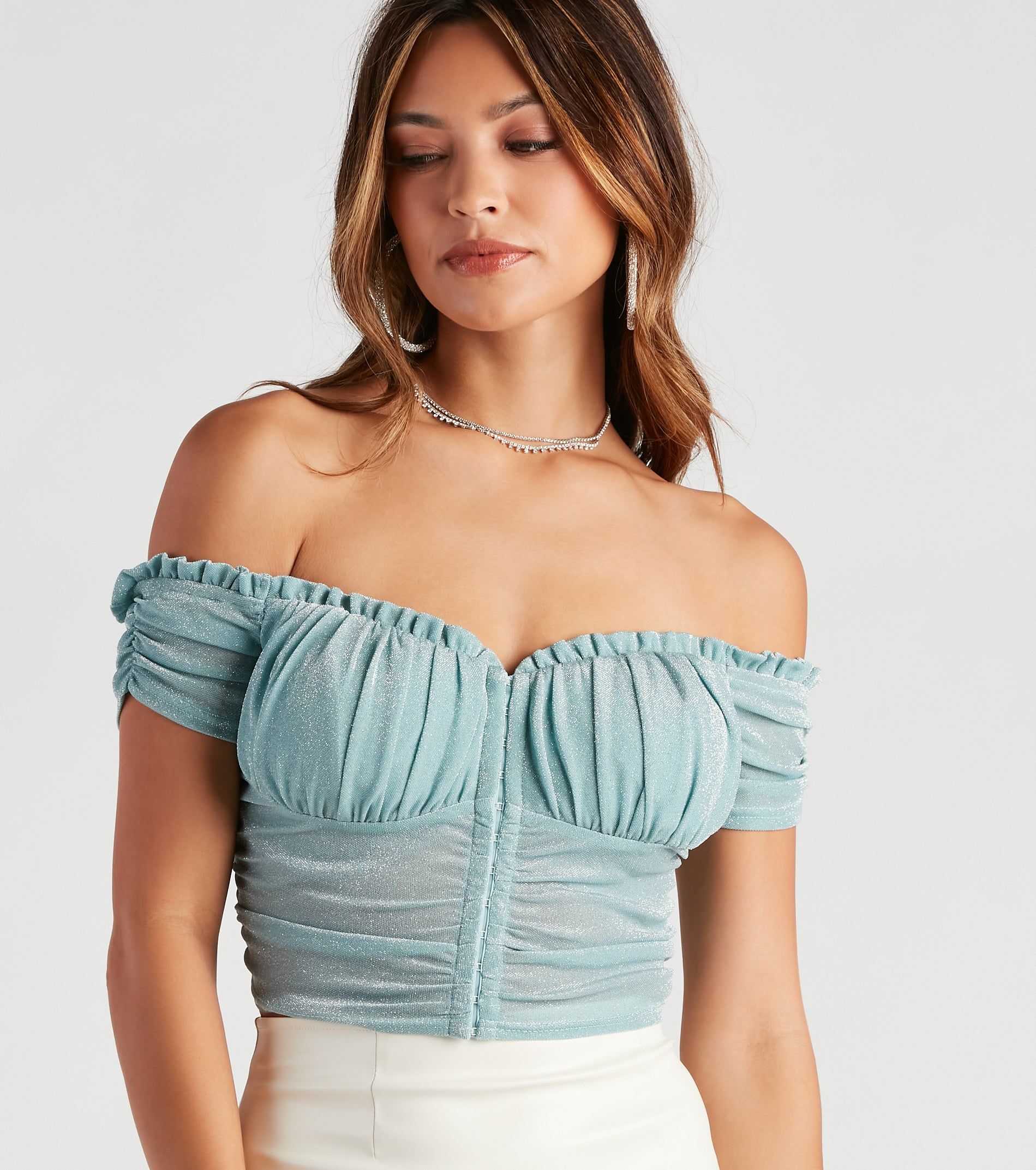 Glowing In Glitter Mesh Bustier sold by Windsor product image thumbnail 4