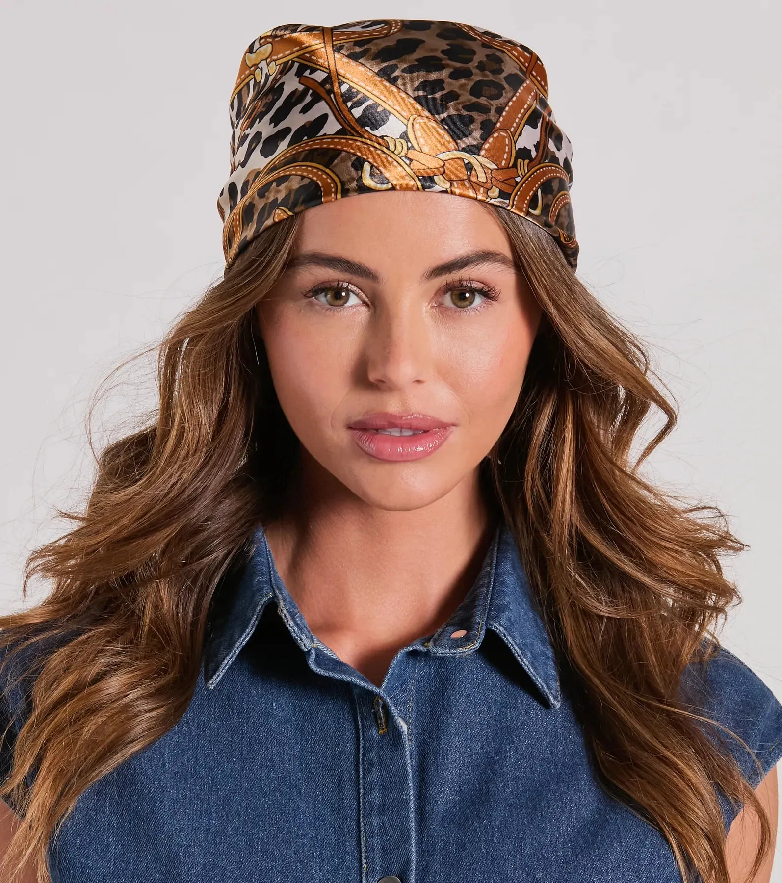 Sassy Chic Leopard Rope Satin Scarf sold by Windsor product image thumbnail 2