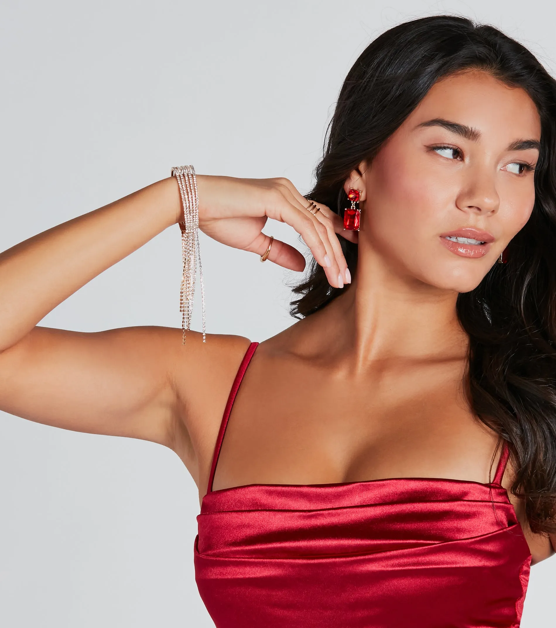 Raining Glamour Rhinestone Fringe Bracelet sold by Windsor