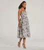 Into The Floral Forest Strapless A-Line Midi Dress sold by Windsor