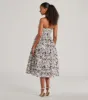 Into The Floral Forest Strapless A-Line Midi Dress sold by Windsor