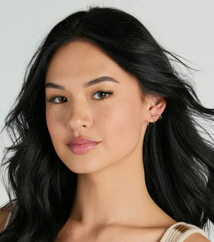 Pretty Style Dainty Bow Stud Earrings sold by Windsor