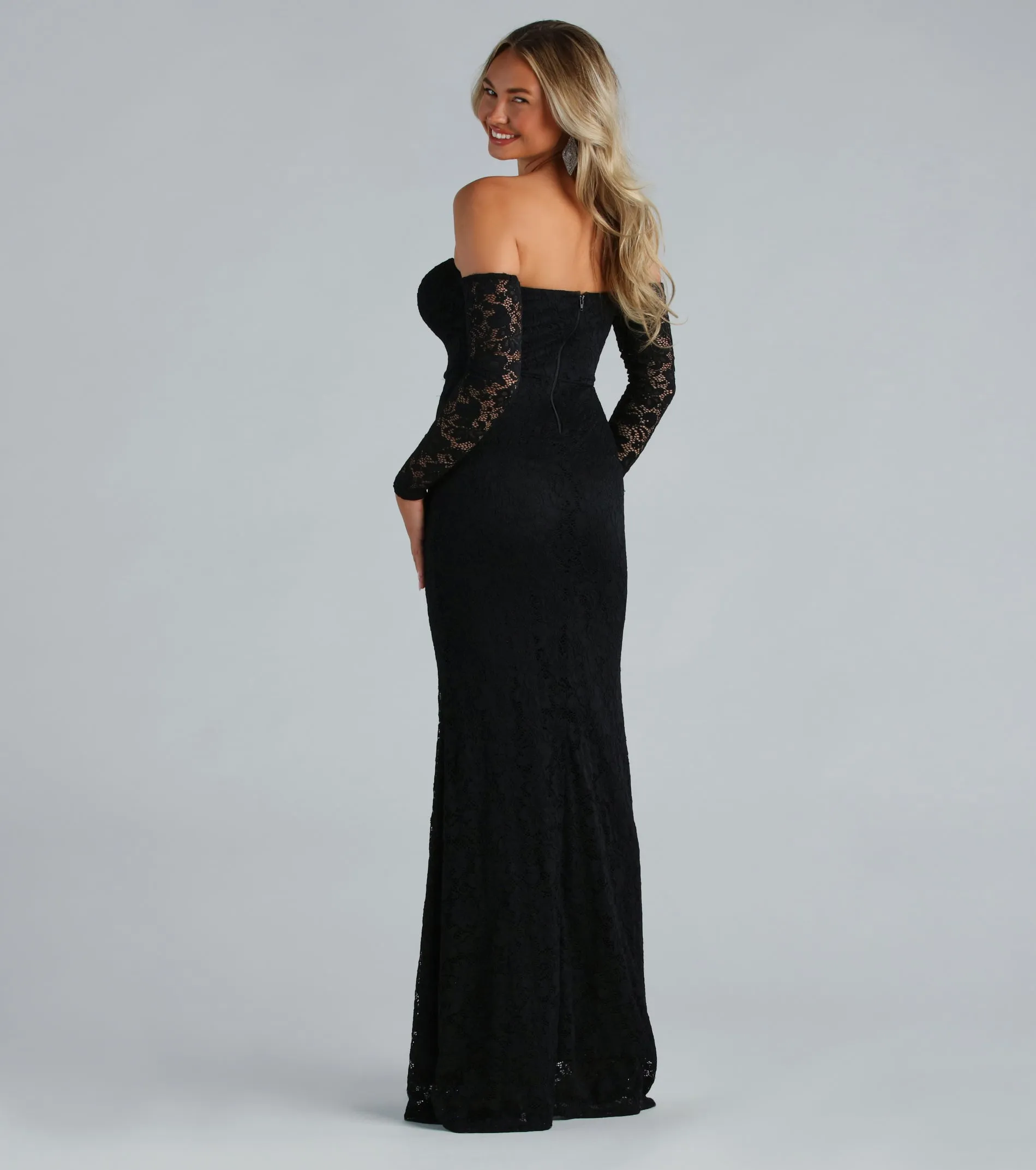 Sammy Formal Lace Off-The-Shoulder Mermaid Dress sold by Windsor product image thumbnail 2