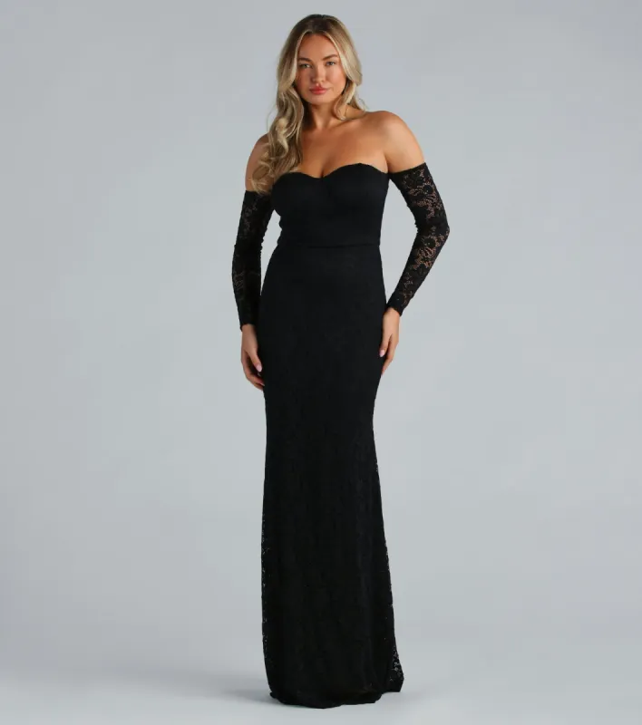 Sammy Formal Lace Off-The-Shoulder Mermaid Dress sold by Windsor