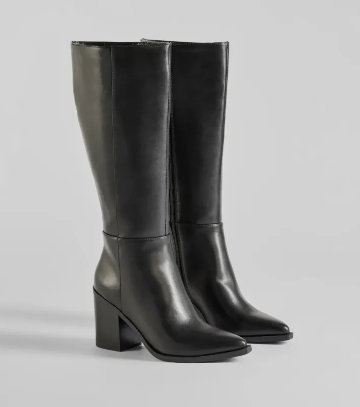 PLACEHOLDER - High Fashion Under-The-Knee Faux Leather Boots sold by Windsor