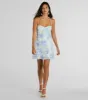 Sparkly Excellence Floral Sequin Mini A-Line Dress sold by Windsor