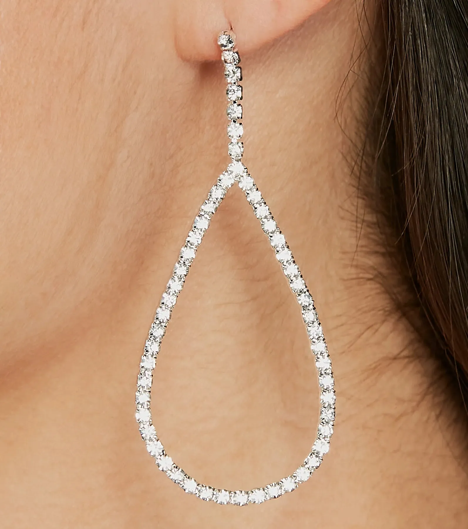 Simply Chic Rhinestone Teardrop Earrings sold by Windsor product image thumbnail 2